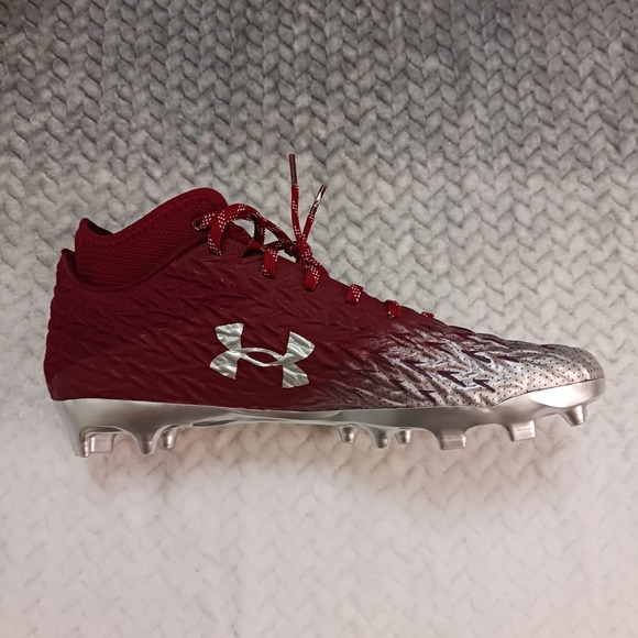 Under Armour UA Spotlight 4 MC Men Football Cleats Silver Red Size‎ 12 - Picture 6 of 9